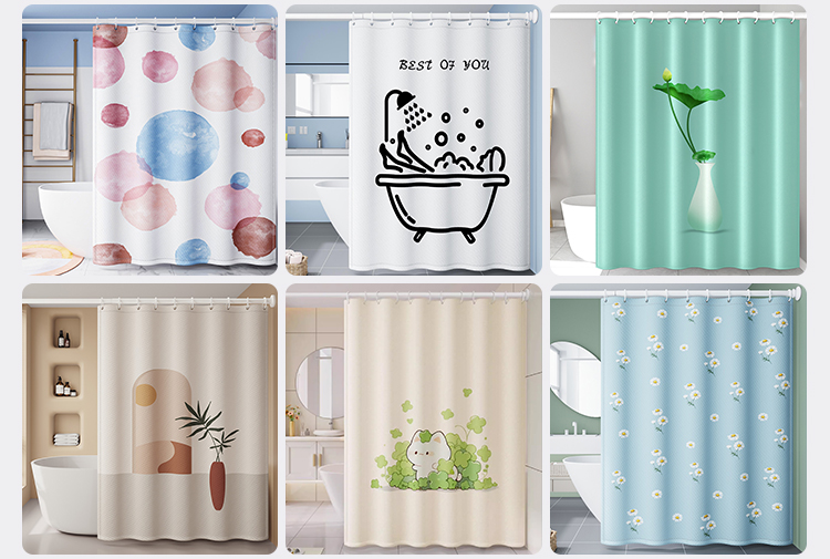 Polyester Printed Shower Curtain